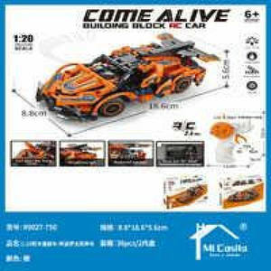 Set di Blocchi da Costruzione in Plastica con Auto da Corsa Telecomandata, Scala 1:8, Giocattolo Educativo Elettronico in 36 Scatole - Product Image 1