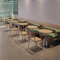 Ensemble table et chaises en acier inoxydable de style japonais pour les salons de thé, les cafés et les snacks