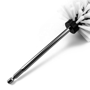 Brosse de <span class=keywords><strong>nettoyage</strong></span> robuste DB006 en nylon noir et blanc à tige hexagonale en métal chromé pour perceuse, idéale pour les roues et pneus de voiture - Product Image 5