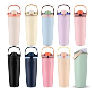 Gobelet isotherme moderne en acier inoxydable de 30 oz et 40 oz avec poignée portable, double paroi, pour les voyages et la consommation de café - Product Image 4