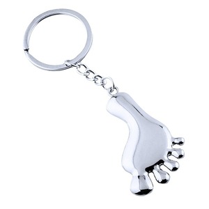 Tùy Chỉnh Sáng Tạo Dễ Thương Chân Hình Dạng Kim Loại Keychain Phong Cách Đồng Xu Chủ <span class=keywords><strong>Keyring</strong></span> - Product Image 5