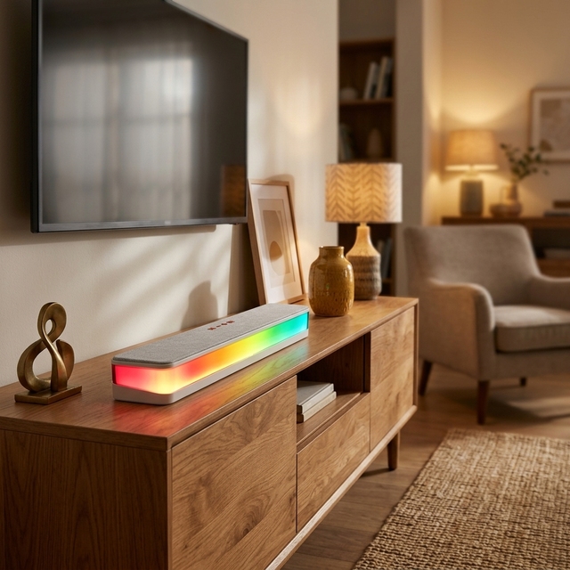 Jedel RGB Soundbar Wireless Speaker Colorful Gradient Light Home Theater Sound Bar Gaming Desktop Speaker for PC Laptop