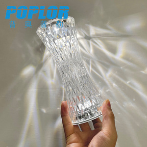 Led Crystal Table <b>Lamp</b> <b>Touch</b> Control Usb Charging Cordless White Shade 6V Dc For Bedroom Restaurant Decor - Product Image 3