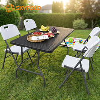 Table pliante rectangulaire portable d'intérieur et d'extérieur en plastique robuste de 4/5/6/8 pieds pour jardin, utilitaire ou repas