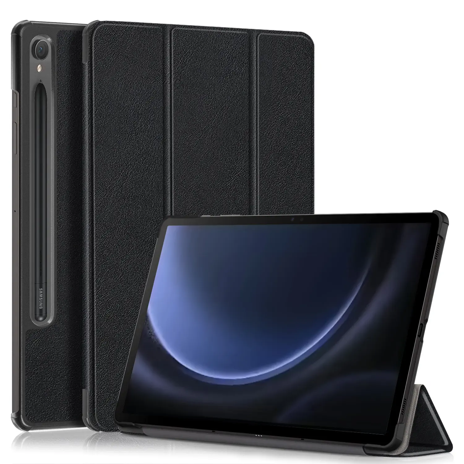 Novo Suporte Trifold Flip Inteligente Magnético Fino Caso De Couro PU Para Samsung Galaxy Tab S9 FE SM-X510/X516 Tablet 2023