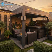 Pergola motorisée en aluminium Sweet Home 10x13 pieds avec système de toit à lames orientables, bioclimatique, automatique, pour jardin, imperméable, extérieur