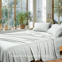 Parure de lit 100 % Lyocell Eucalyptus, draps rafraîchissants pour personnes ayant chaud la nuit, taille Queen
