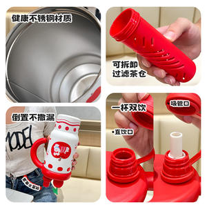 Vaso térmico doble con asa para viaje, para mujer, de gran capacidad. - Product Image 2