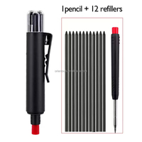 Crayon personnalisé professionnel avec mine sèche rechargeable (Graphite) et taille-crayon