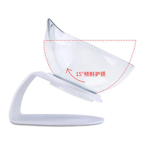 Mangkuk Hewan Peliharaan Otomatis Bentuk Piala Kepala Kucing Pelindung Tulang Belakang Serviks Bahan Transparan ABS PC untuk Kucing Anjing - Product Image 3