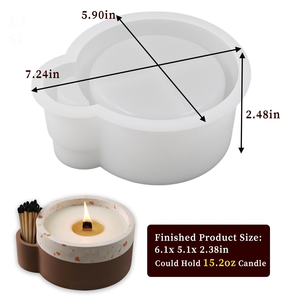Moule en silicone <span class=keywords><strong>3D</strong></span> grand format, élaboré, brillant, <span class=keywords><strong>à</strong></span> motif cylindrique avec oreilles, facile <span class=keywords><strong>à</strong></span> utiliser, pour la création de vases DIY en ciment, résine, mousse ou plantes succulentes - Product Image 4