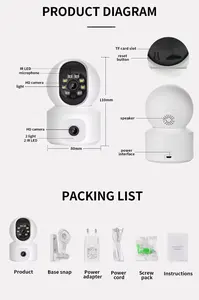 4 Mp Mini Indoor Home Security Kamera Doppellinse Ip WLAN Pan Neigung KI Erkennung bunte Nachtsicht CCTV Babymonitor NVR ICSEE