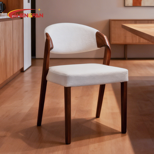北欧風高級ダイニングチェア ウォールナット無垢材 PUレザー 快適なイベントチェア 家庭用リビングルーム家具 - Product Image 1