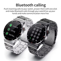 Pour la mode appel affaires hommes sain moniteur montre à Quartz 30M étanche acier inoxydable 1.28 HD écran Sport NFC accès