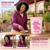 Gummies d'extrait de safran OEM, marque privée, complément alimentaire, formule personnalisée, conception de sachet et d'étiquette