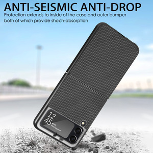 Coque de téléphone de luxe en Fiber de carbone pour hommes, étui rigide mince pour Samsung Galaxy Z Flip 3 <span class=keywords><strong>4</strong></span> 5G - Product Image 4