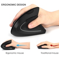 Mouse Vertikal Nirkabel Komputer 2.4G Pegangan Nyaman Ergonomis untuk Gaming PC