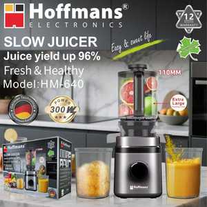 Meilleur prix HM-640 Hoffmans Extracteur de jus lent 2-en-1 300W avec goulotte large de 110 mm, presse-fruits à froid pour revendeurs - Product Image 3