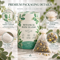 Sachet de bain botanique premium, mélange d'herbes et de fleurs séchées naturelles (Rose, Lavande, Camomille) pour bain relaxant à domicile, vente en gros