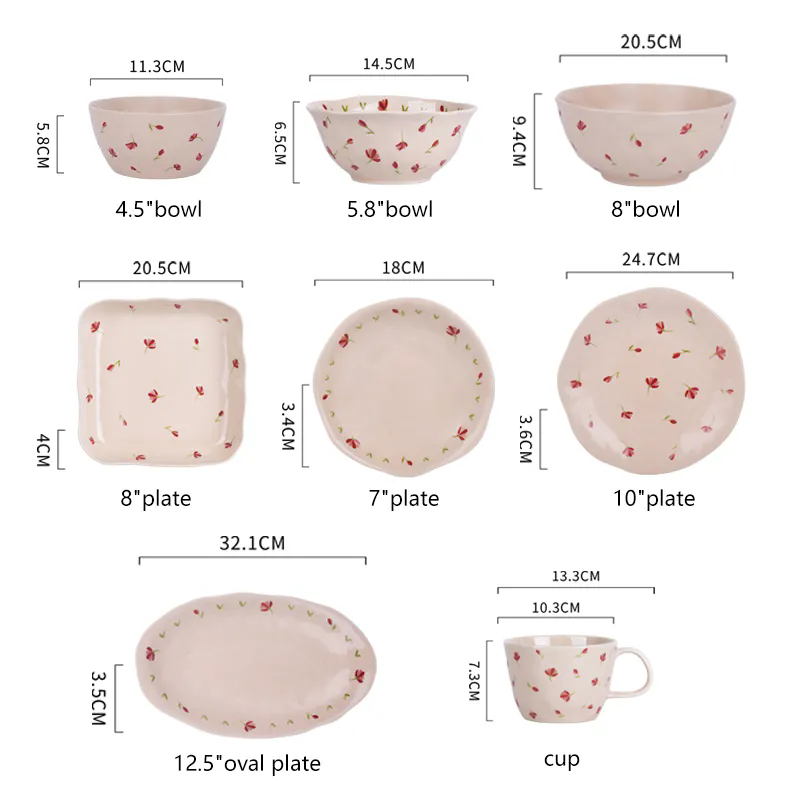 Comme sur l'image ou personnalisé, ensemble de 8 pièces