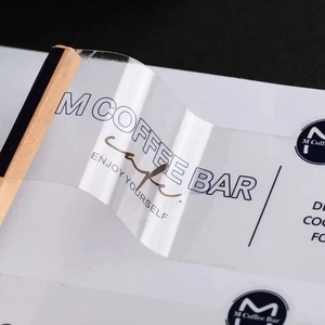 สติกเกอร์พีวีซีกันน้ำ ทนน้ำมัน พิมพ์ดิจิทัล สำหรับติดบรรจุภัณฑ์อาหาร พร้อมโลโก้ใสแบบกำหนดเอง - Product Image 3