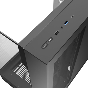 Caja <span class=keywords><strong>de</strong></span> PC con Panel Frontal <span class=keywords><strong>de</strong></span> Vidrio y Pantalla LCD, Nuevo Diseño Metálico, ATX Mid Tower, USB3.0, Escritorio, Negro - Product Image 6