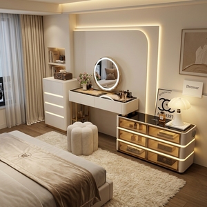 Miroir LED multifonctionnel, élégant, moderne, écologique, avec cadre doré, capteur tactile, lumières réglables, luxe, chambre à coucher, hôtel, <span class=keywords><strong>dressing</strong></span> - Product Image 2