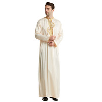 Vêtements pour hommes musulmans, robe arabe du Moyen-Orient, robe ample en fibre de polyester 100%, Dubai, vêtements islamiques pour hommes, thobe arabe