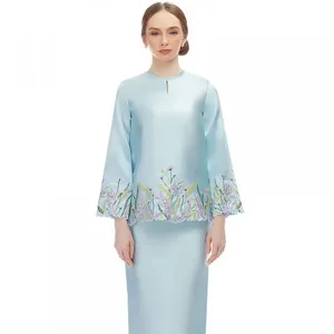 2024 Design moderno personalizzato Baju Kurung poliestere Abaya per adulti Plus Size senza soluzione di continuità Made in China