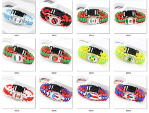 Pulsera tejida a mano con la bandera del país, Paracord, regalo de promoción para seguidores del fútbol, recuerdos para Escape al aire libre, <span class=keywords><strong>2022</strong></span> - Product Image 2