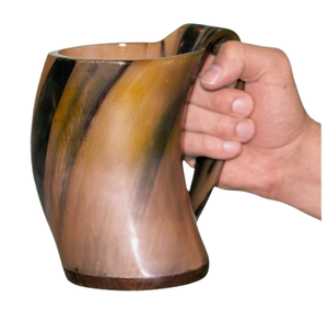 Taza de cerveza de cuerno de beber vikingo Natural Vintage, taza de cuerno de búfalo, taza auténtica pulida brillante para cerveza - Product Image 5
