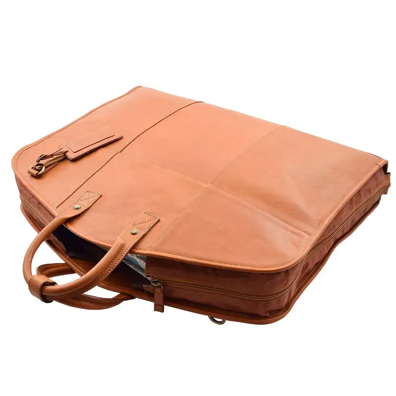 Multifunções Impermeável Dobrável Vegan Leather Suit Cover Saco De Vestuário De Couro Genuíno De Alta Qualidade Mens Suit Garment Bag