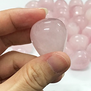 Globos de cuarzo rosa Bolas de cristal natural para hacer joyas Cuentas de cristal grandes para rodillos de masaje facial - Product Image 3