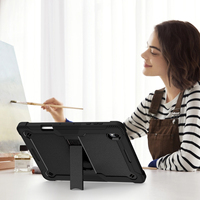 Étui robuste pour tablette Samsung Galaxy Tab S12 Plus 12,4 pouces avec béquille intégrée, noir