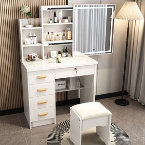 Meubles de maison pour filles Style nordique moderne Simple vente en gros <span class=keywords><strong>pas</strong></span> <span class=keywords><strong>cher</strong></span> tiroir blanc maquillage coiffeur pour chambre avec miroir LED - Product Image 2