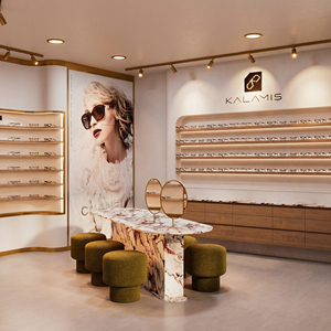 Muebles de Exhibición para Ópticas Personalizados, Gabinete de Madera para Gafas, Mostrador para Lentes, Estante con Iluminación LED, Equipamiento de Tienda Llave en Mano - Product Image 3