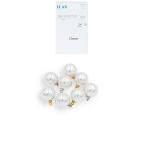 Perla di ilan da 12 mm, 8 pezzi, per incollare gioielli - Product Image 1