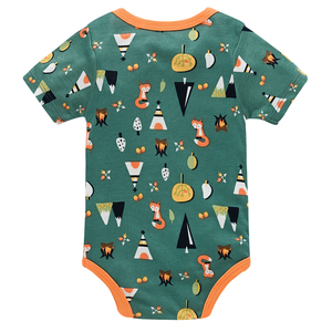 Ropa de bebé de fibra de bambú para niños, pijamas de <span class=keywords><strong>Navidad</strong></span> para recién nacidos, mono infantil con estampado de zorro, ropa verde para niños de 0 a 3 M, 3 uds. - Product Image 3