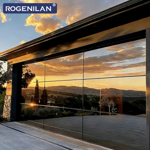 ROGENILAN Porte de <span class=keywords><strong>garage</strong></span> en aluminium et verre sans cadre de style américain, étanche, avec miroir, pour maisons - Product Image 6