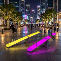 Balançoire interactive double pour enfants, lumineuse à LED, pour l'extérieur, à énergie solaire, colorée, télécommandée, IP54