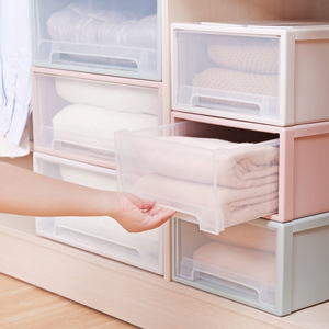Stackable Large capacity wholesale price plastic clothes storage box plastic storage drawer for clothes