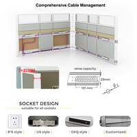 Poste de travail modulaire de style moderne avec cloison de bureau, grand bureau en L avec cadre en aluminium pour hôpital et atelier