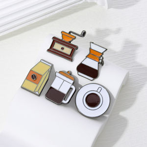 40 Stile Bestseller Vergoldete Niedliche Cartoon Lustige Kaffeetassen-Brosche Legierung Abzeichen Tee Blumen Dekorative Anstecknadeln Soft-Emaille-Pin - Product Image 3