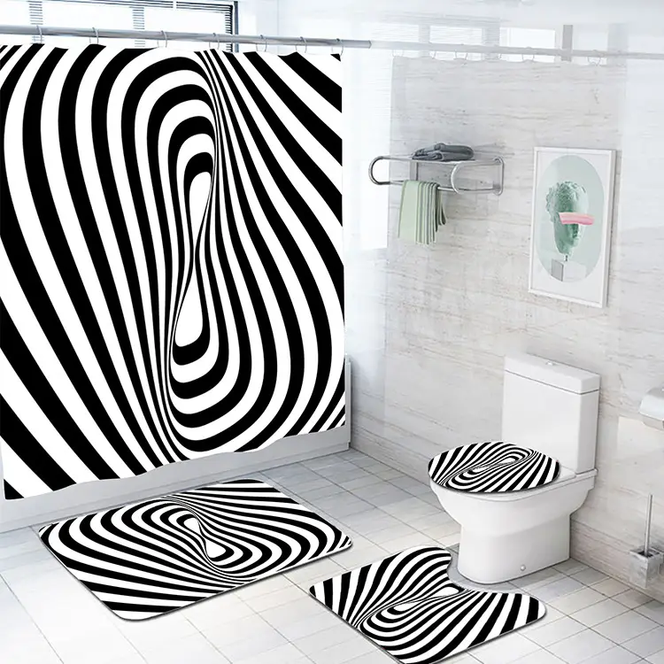Cortina de baño impermeable color blanco de diferentes tamaños para el hogar 