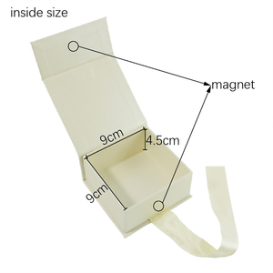 Scatola Regalo Magnetica di Lusso Personalizzata in Cartone Beige per Natale e Matrimoni, per Sapone Crema, con Chiusura a Nastro di Seta, Piccola - Product Image 6