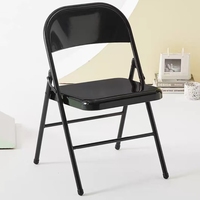 Chaises Pliantes Entièrement Métal Design Moderne, Noires Blanches, en Acier Léger et Portables, pour Écoles et Événements de Jardin Extérieurs