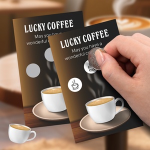 Tarjeta de Café Rasca y Gana Promocional, Impresión Digital, Tamaños Personalizados, Papel para Ganar Premios - Product Image 1