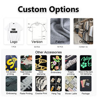 Camisetas de Punto Formales con Cuello en V para Hombre, de Alta Calidad, 180 Gramos, Lavado Ácido Personalizado, con Diseño
