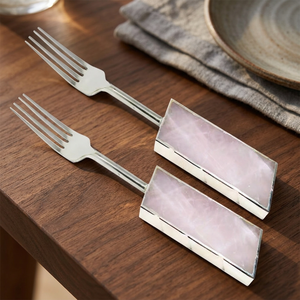 Vaisselle artisanale en agate, cuillères et fourchettes en cristal, ustensiles de cuisine en pierres précieuses avec style mascotte et art populaire, cadeau d'affaires - Product Image 3