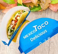 Boîte à tacos dégradable en matériaux recyclés Bac à papier avec logo imprimé personnalisé à emporter pour emballage de fast-food